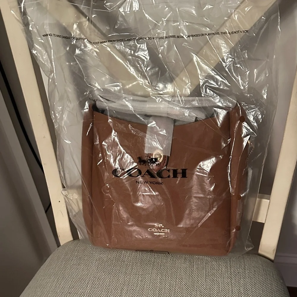 Coach Brown Suede Shoulder Bag - Picture 7 of 13